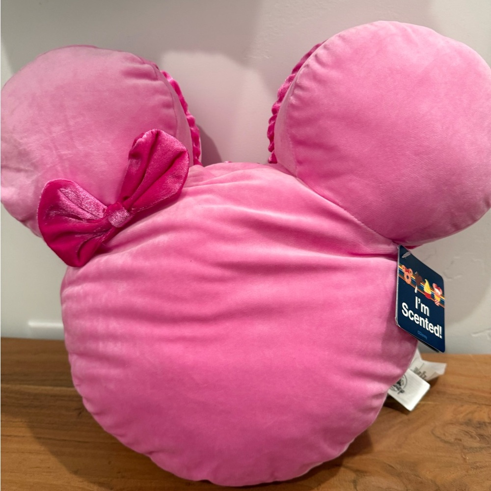 Pink Plush Mouse Ears Pillow